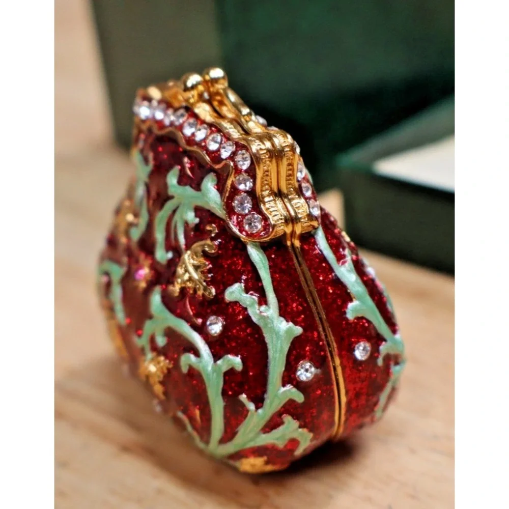 Department 56 Red Purse Jeweled Box Pretty Bejeweled Collection 2004 56.31685